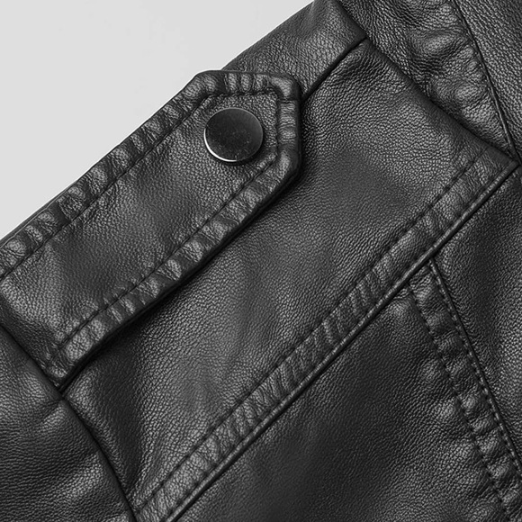 NWT Faux Leather Jacket Moto Zipper Sleeve Women’s M - Picture 5 of 10